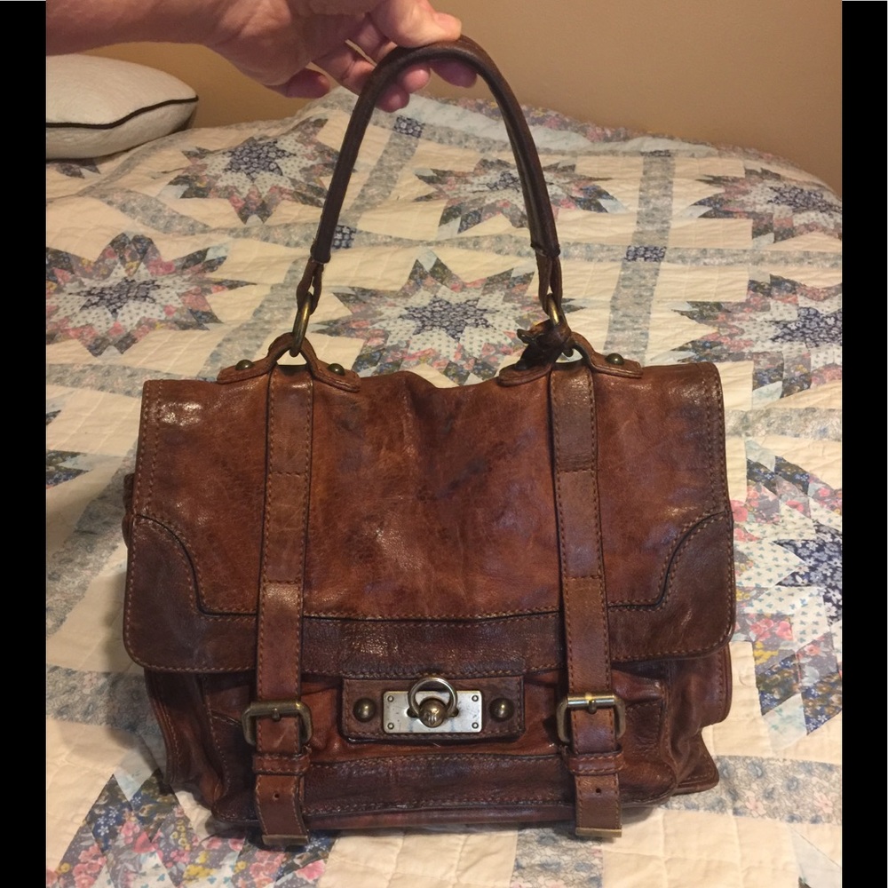 Rare Frye Large Leather Cameron Satchel in Cognac